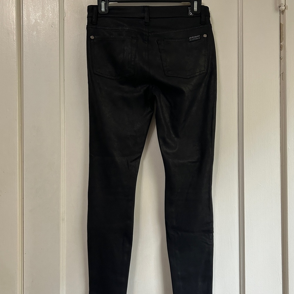 7 For All Mankind Jet Black Skinny Pants - Size 27 - Picture 2 of 4